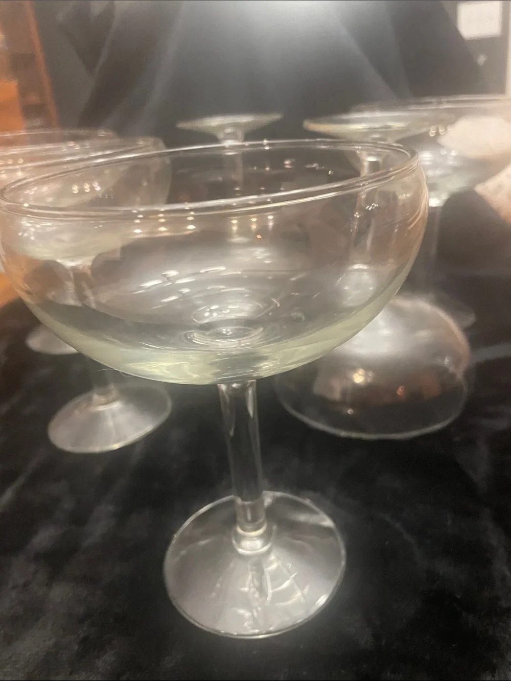Clear Coupe Glasses Set - Elegant Clear Glass Coupes (Set of 6)